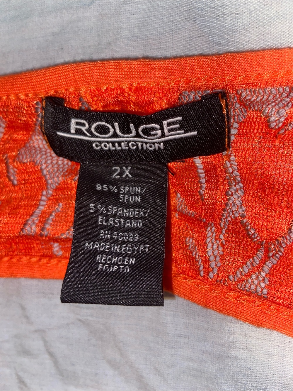 Rouge Helium Orange Lace Sleeve Short Sleeve Tee - Picture 2 of 3